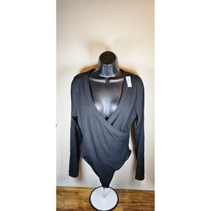 Aerie Long Sleeve Bodysuit - Size XL/TG - Color- Black- ( New)